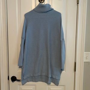 Blue turtleneck sweater
